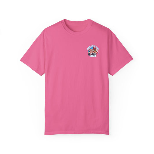 [V2 - WHITE TSUNAMI] - THE OG MAGASWAMY TSUNAMI 2024 [PINK/BABY BLUE] - TRUMP & VIVEK ELECTION 2024 T-SHIRT